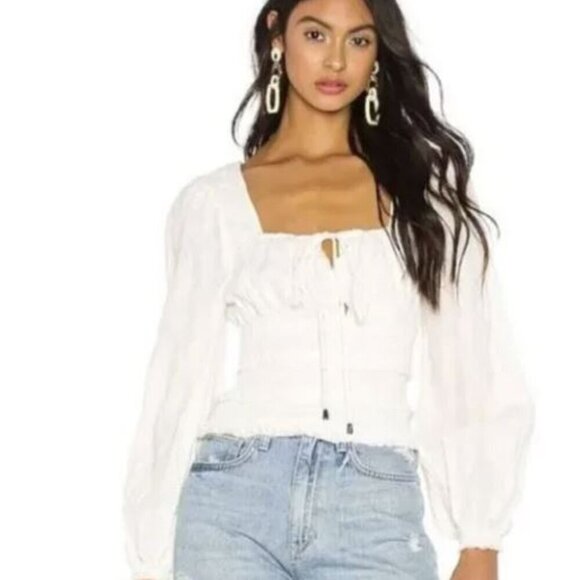 Free People Cropped Top White Off Lolita Size Small - Picture 1 of 4